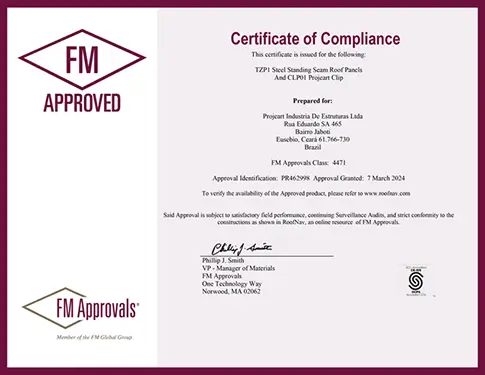 Certificado FM APPROVED