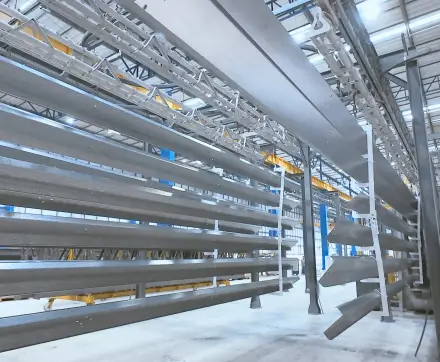 Telhas em processo de moldagem